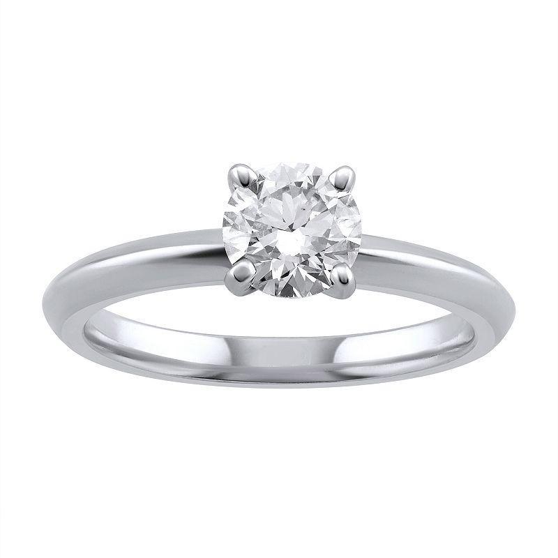 Arctic Clear 1/2 Carat T.W. Lab-Grown Diamond Solitaire Engagement Ring, Womens 14k White Gold Product Image