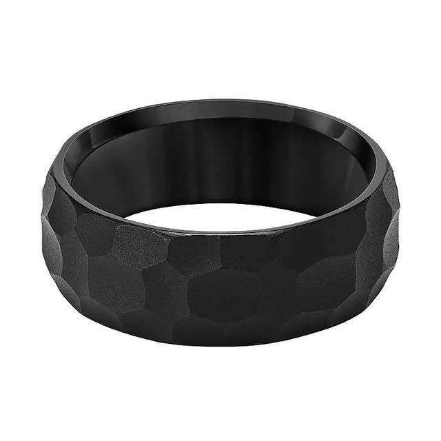 AXL Black Tungsten Carbide 8 mm Hammered Comfort Fit Mens Band Product Image