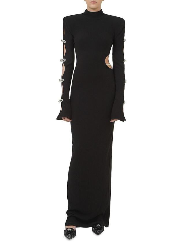 Womens Crystal-Embellished Cut Out Maxi Dress Product Image