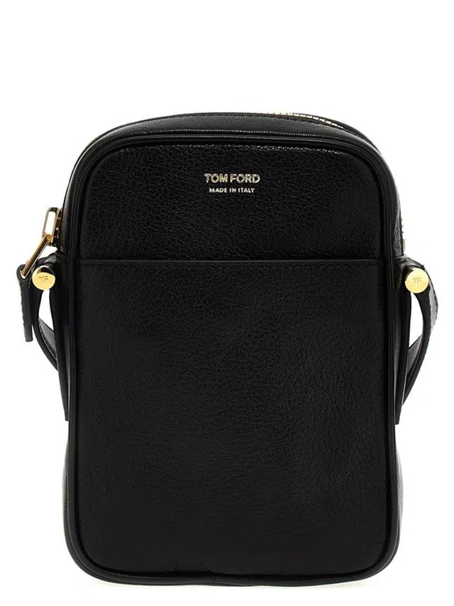 Logo Leather Shoulder Strap In Black Product Image