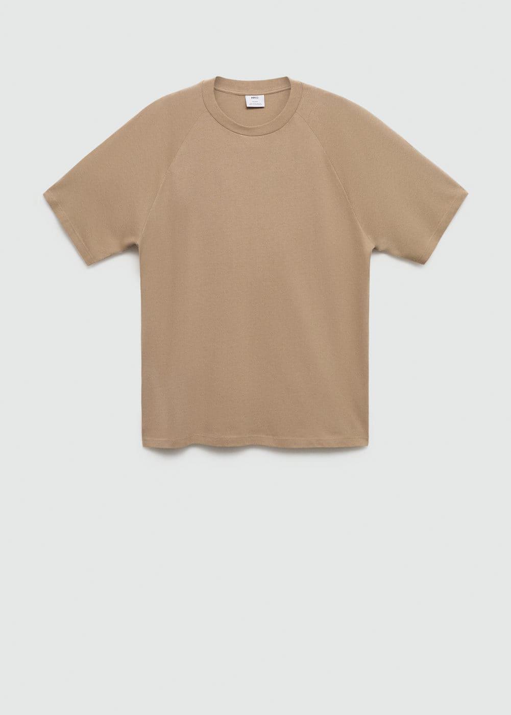 MANGO MAN - Relaxed fit cotton t-shirt beigeMen Product Image