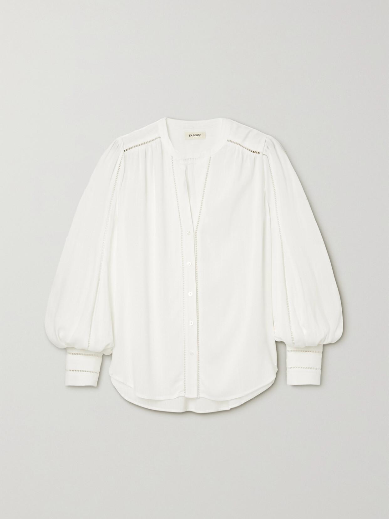 L AGENCE Kiera Ladder-trim Blouse In White Product Image