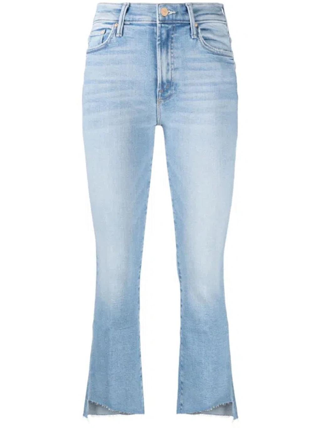 MOTHER The Insider Crop Step Fray In Blu Denim Chiaro Product Image