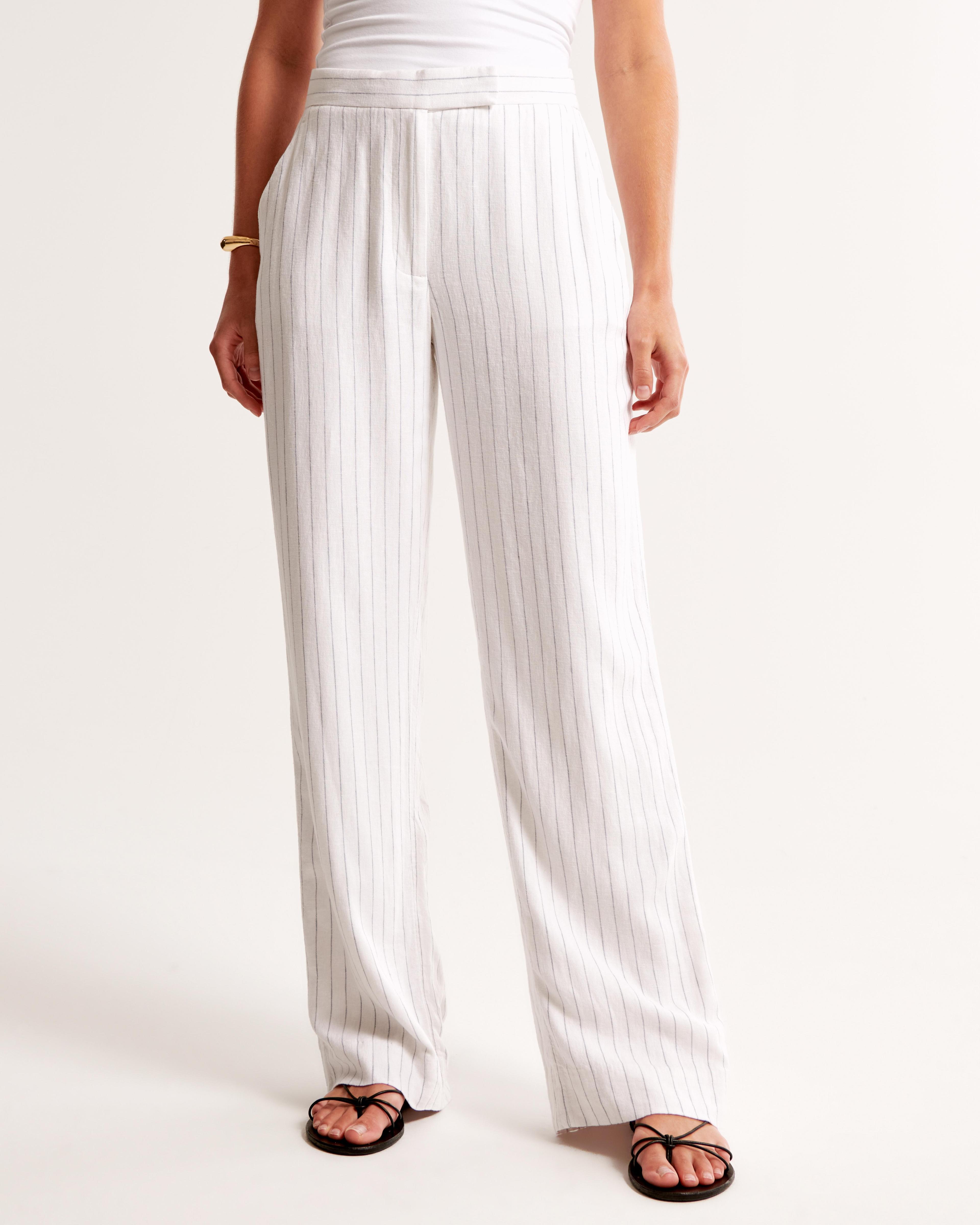 Linen-Blend Tailored Straight Pant Product Image