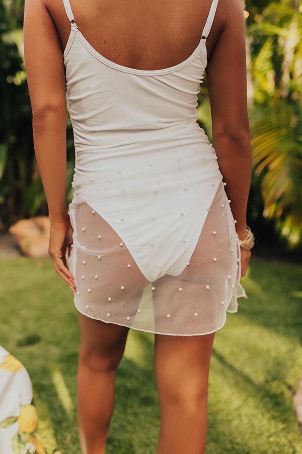 Sweet Pearl Mesh Sarong in White Product Image