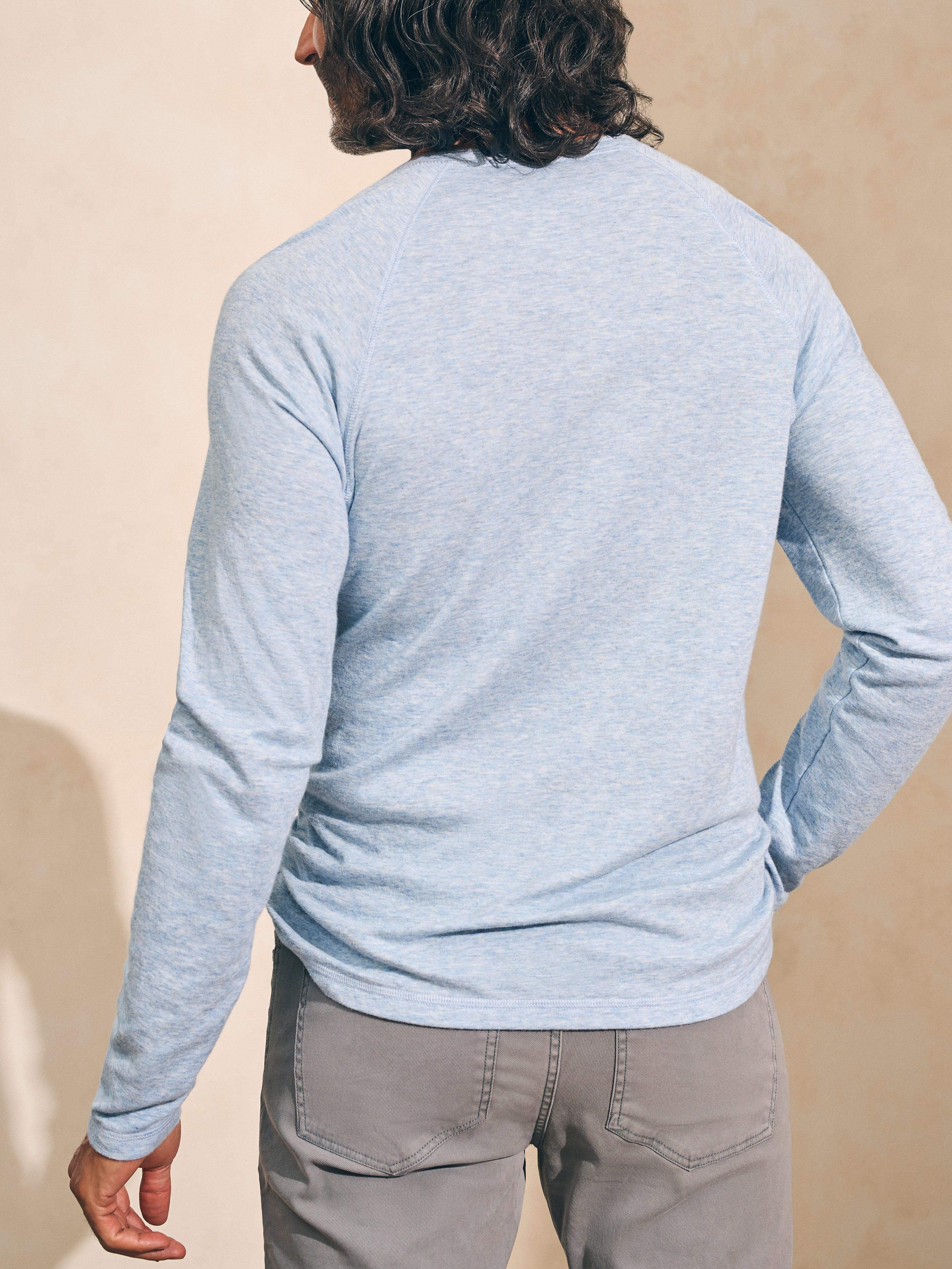 Long-Sleeve Newport Cloud Henley - Light Blue Heather Male Product Image