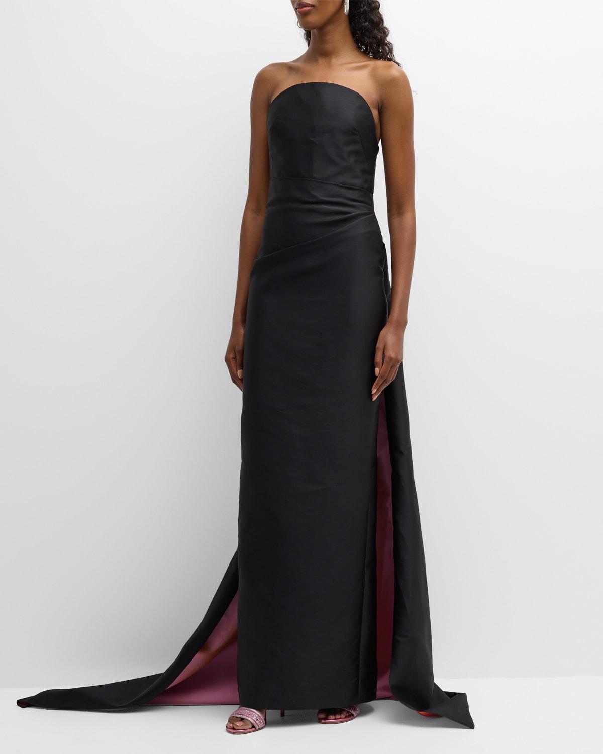 Strapless Evening Gown With Bi-Color Train Product Image