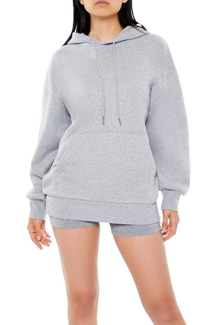 Fleece Drop-Sleeve Hoodie | Forever 21 Product Image