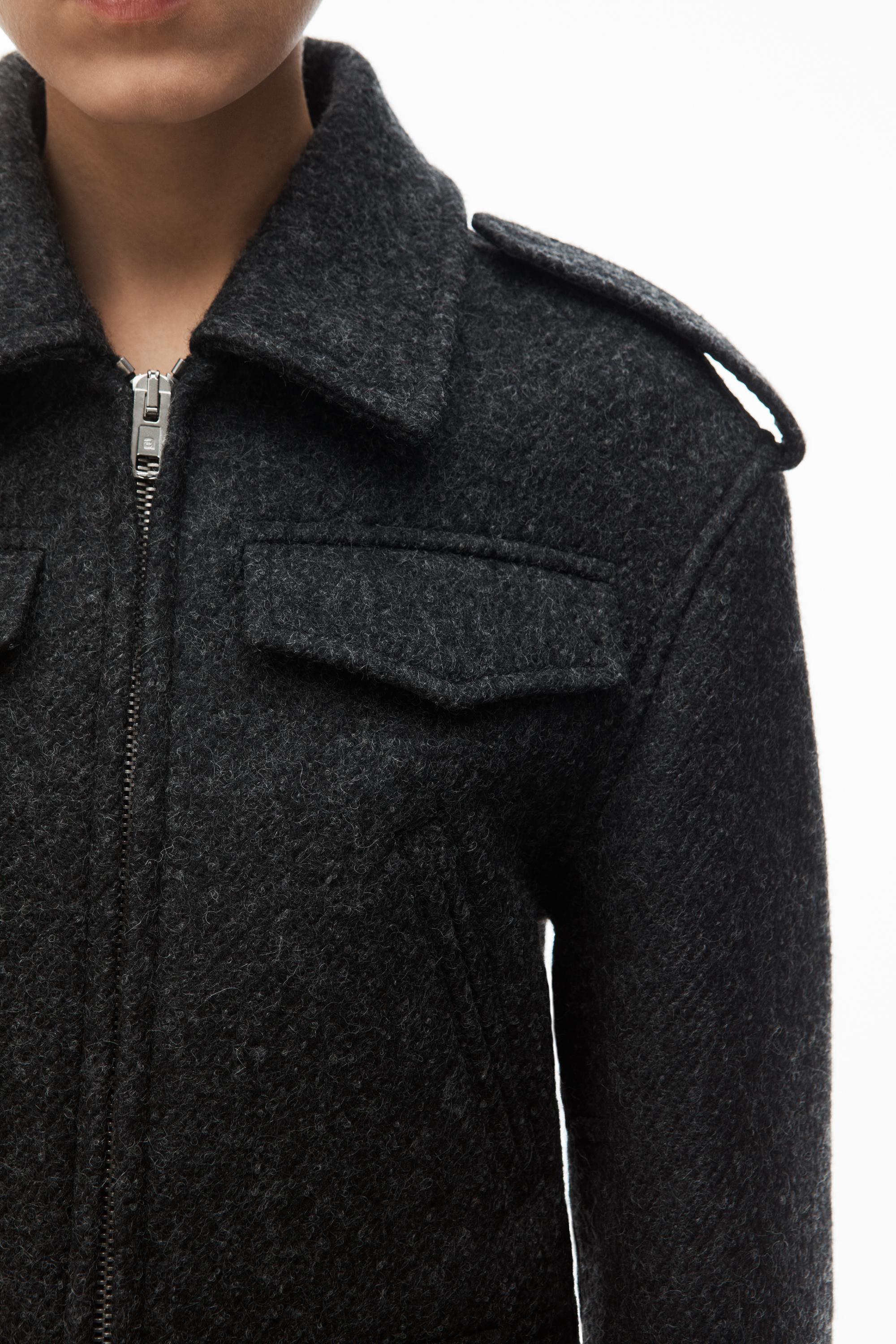 Cropped Military Jacket In Donegal Wool Product Image