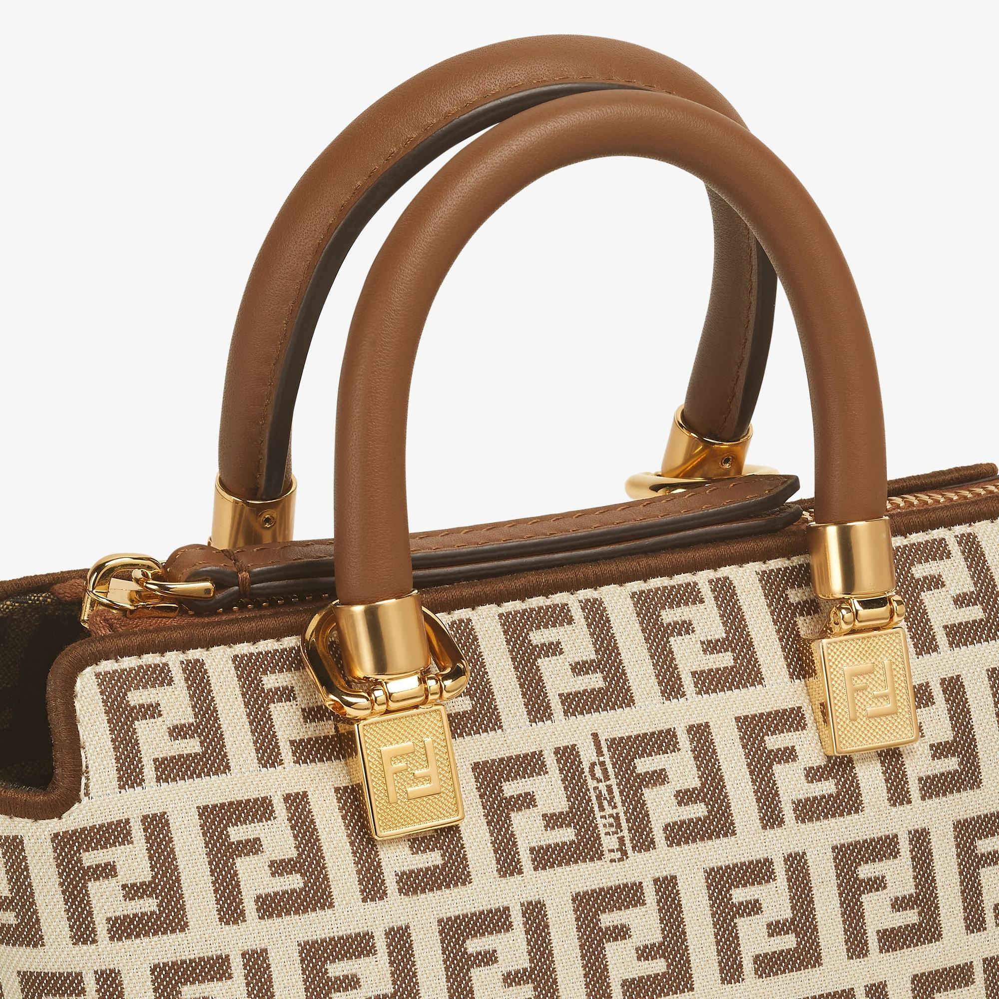 By The Way MiniSmall brown FF fabric Boston bag Product Image