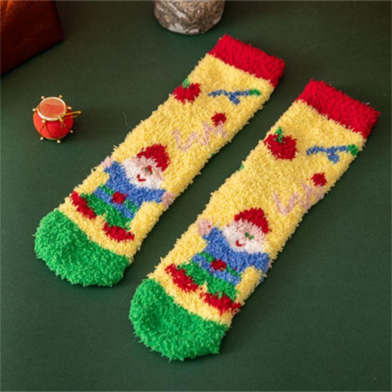 Christmas Cartoon Fleece Socks Product Image