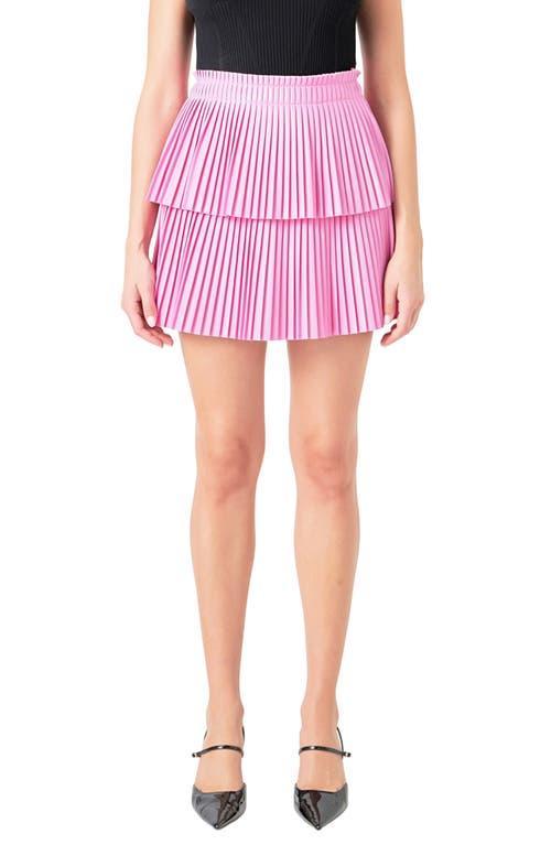 Womens Shiny Pu Pleated Mini Skirt Product Image