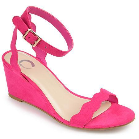 Journee Collection Loucia Womens Wedge Sandals Red Product Image
