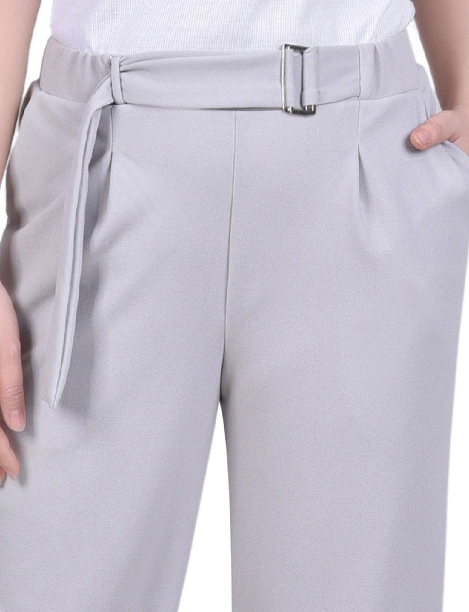 Belted Scuba Crepe Pants - Petite Product Image