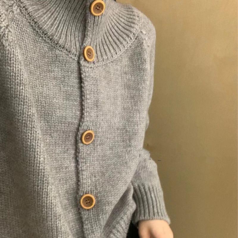 Turtleneck Ribbed Cardigan product image