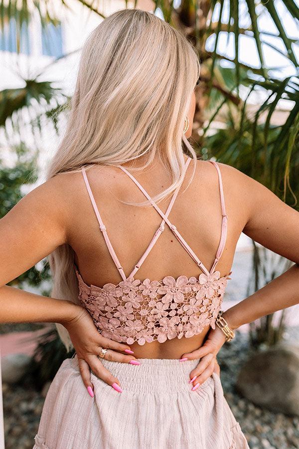 Beyond Sweet Crochet Bralette In Blush Product Image