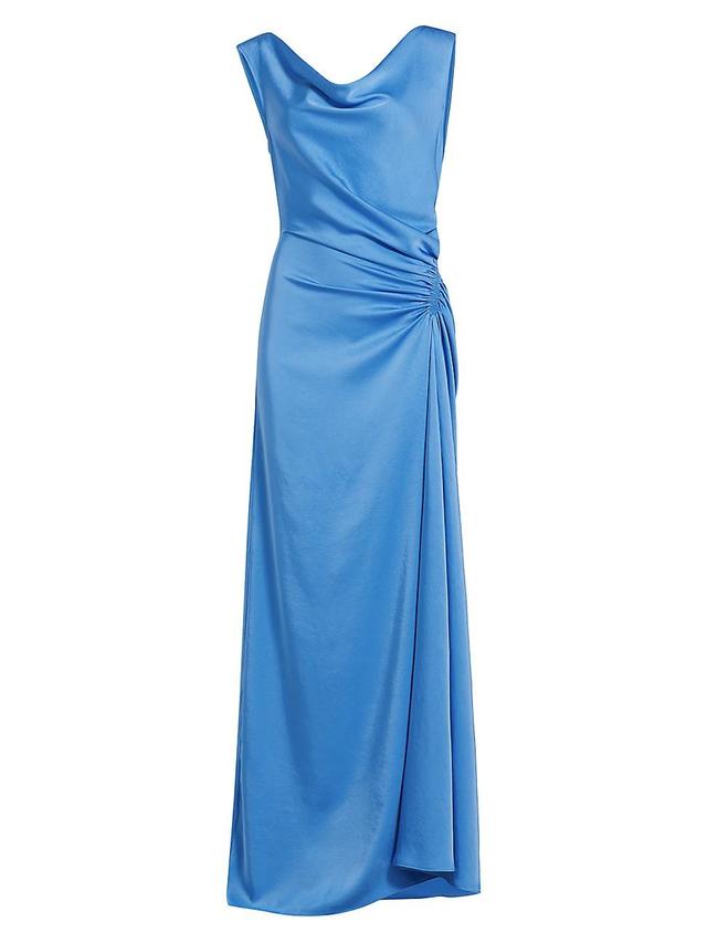 Womens Ophelia Satin Draped Maxi Dress Product Image