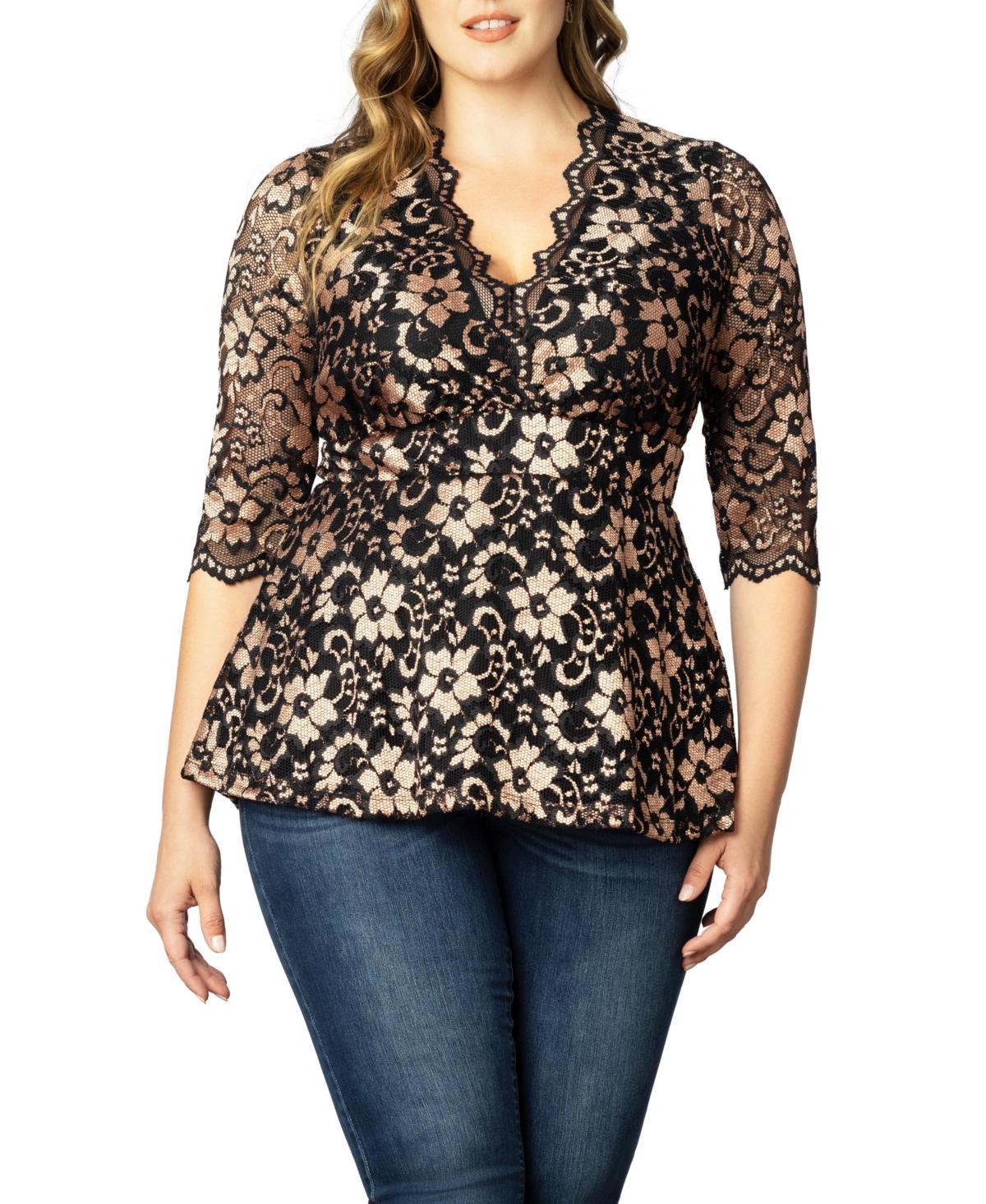 Womens Plus Size Luxe Lace Top Product Image