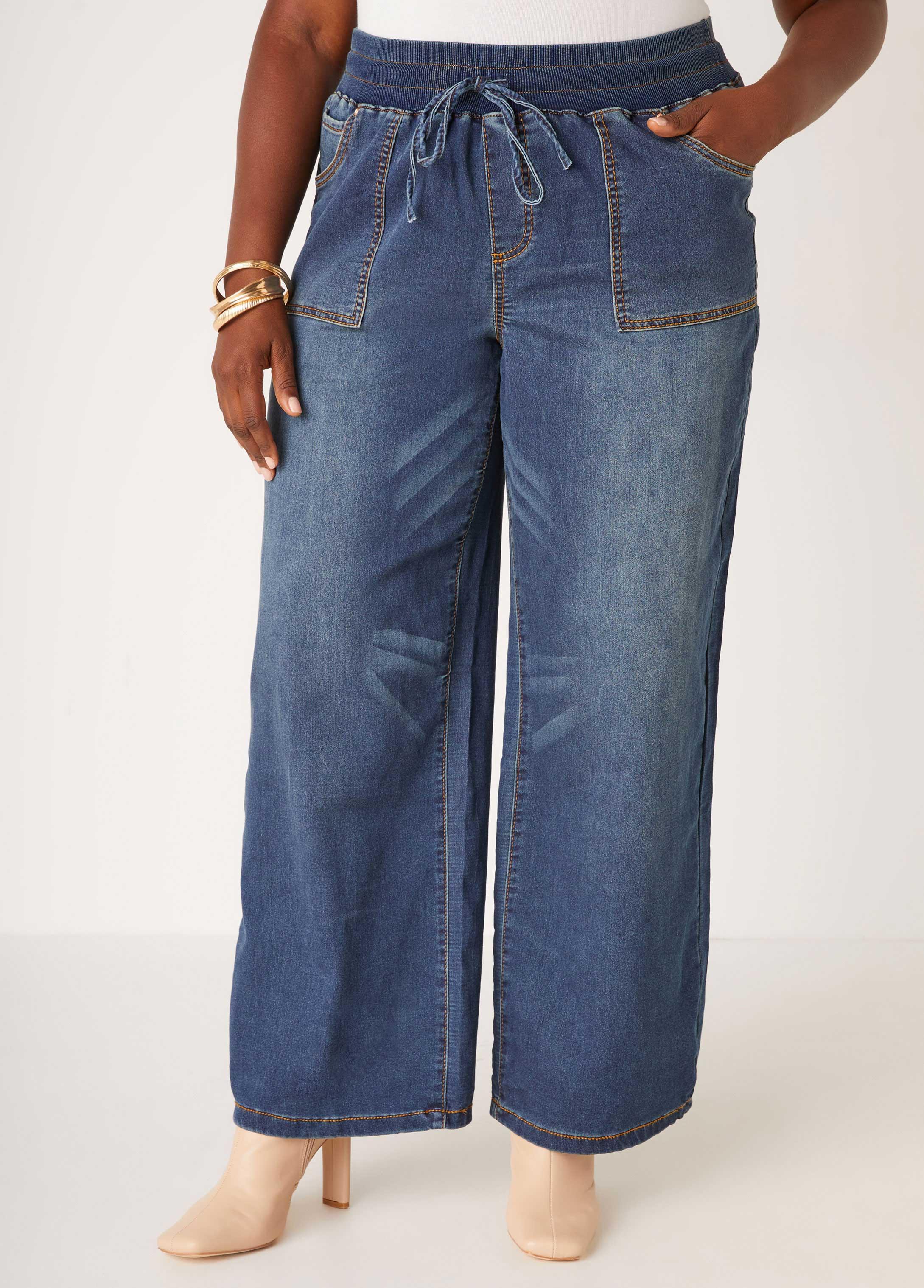 Wide Leg Knitted Jeans Product Image