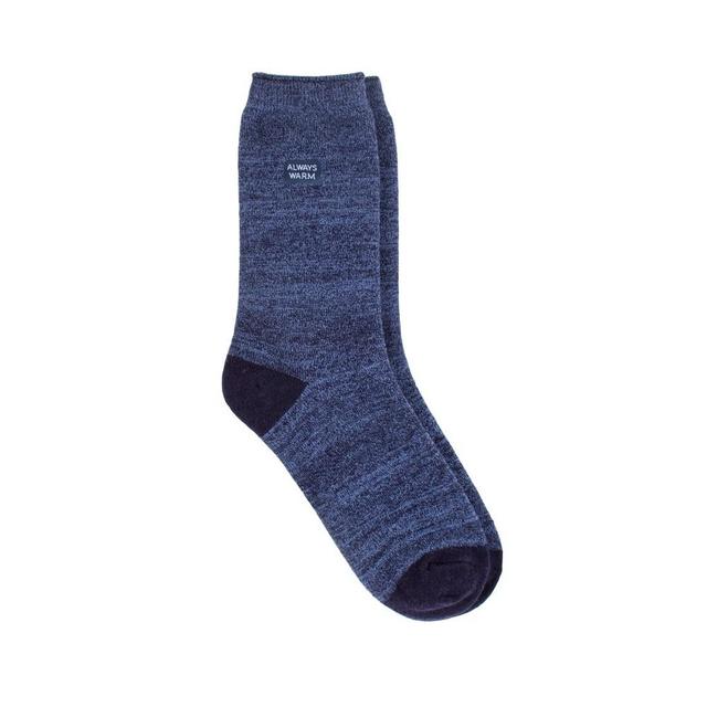 Always Warm by Heat Holders Mens Warm Twist Crew Socks - Navy 7-12 Product Image