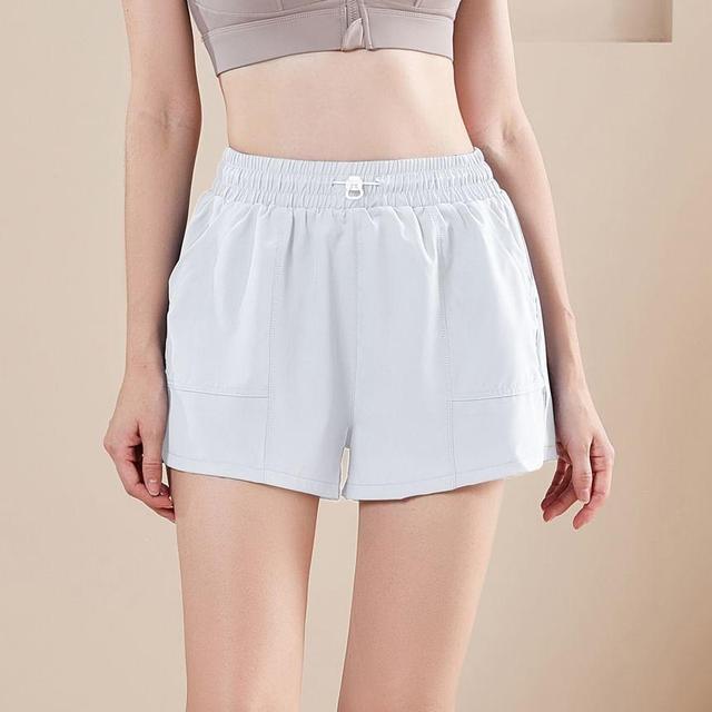 High Waist Plain Drawstring Sweatshorts Product Image