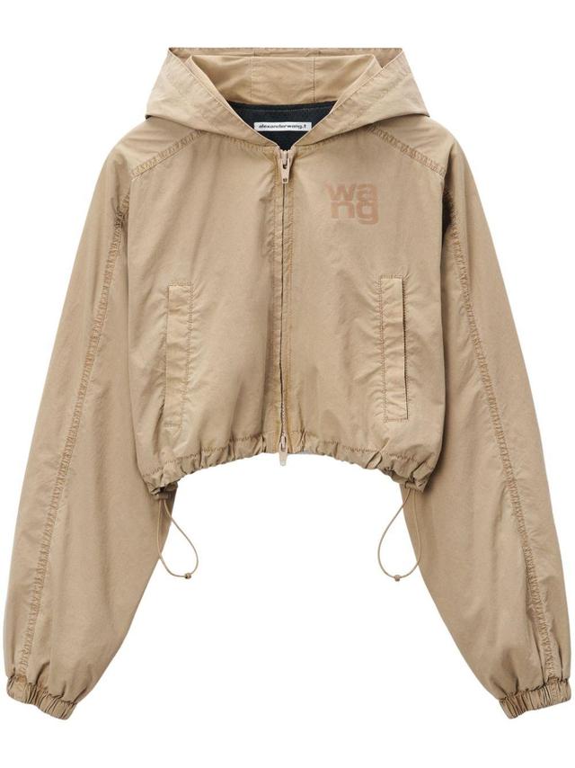 zip-up hooded jacket Product Image