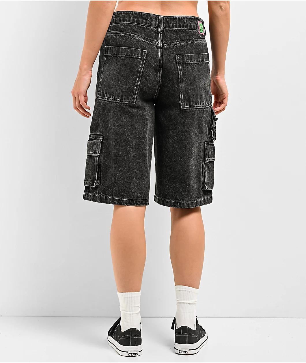 Empyre Sydney Bold Black Wash Cargo Shorts Product Image