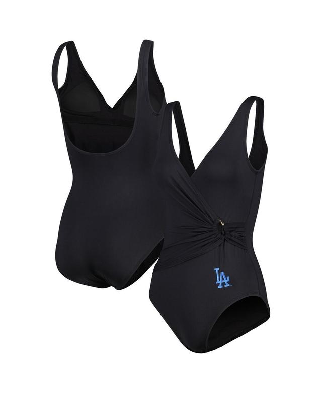 Women's Tommy Bahama Black Los Angeles Dodgers Pearl Clara One-Piece Swimsuit Product Image