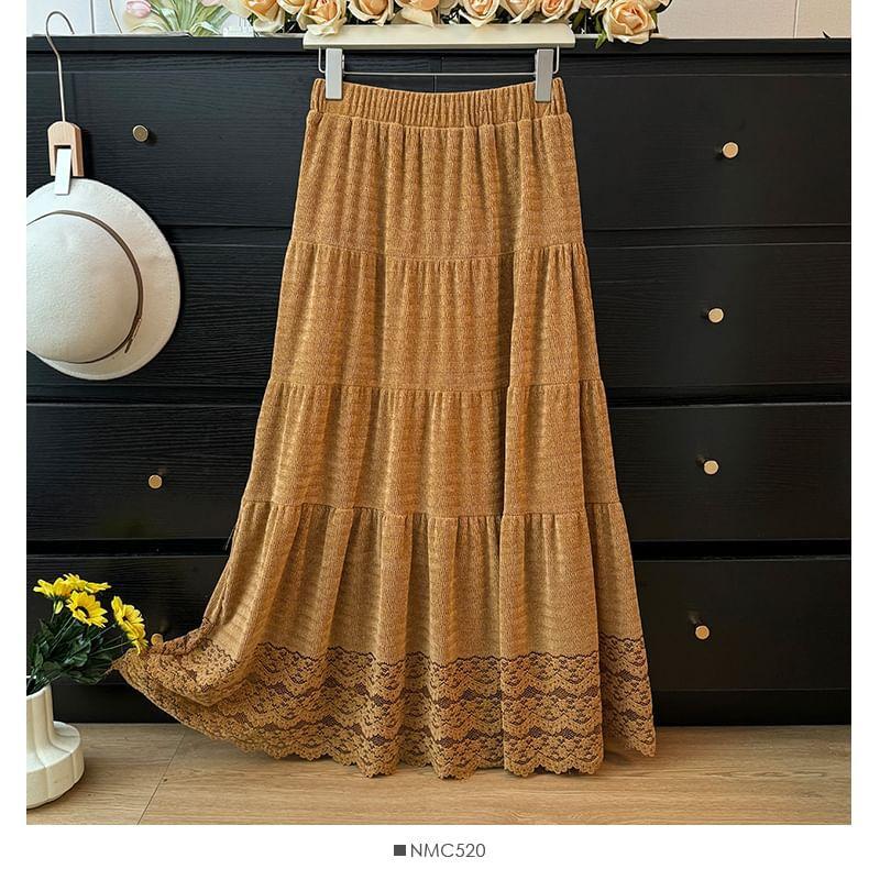 Lace A-Line Maxi Skirt Product Image