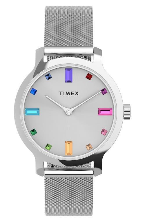 Timex Womens Transcend Silver-Tone Mesh Band Watch 31mm Product Image