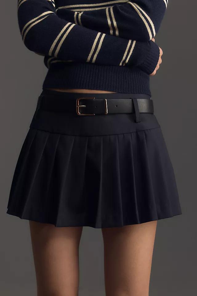 Moon River Belted Pleated Mini Skirt Product Image