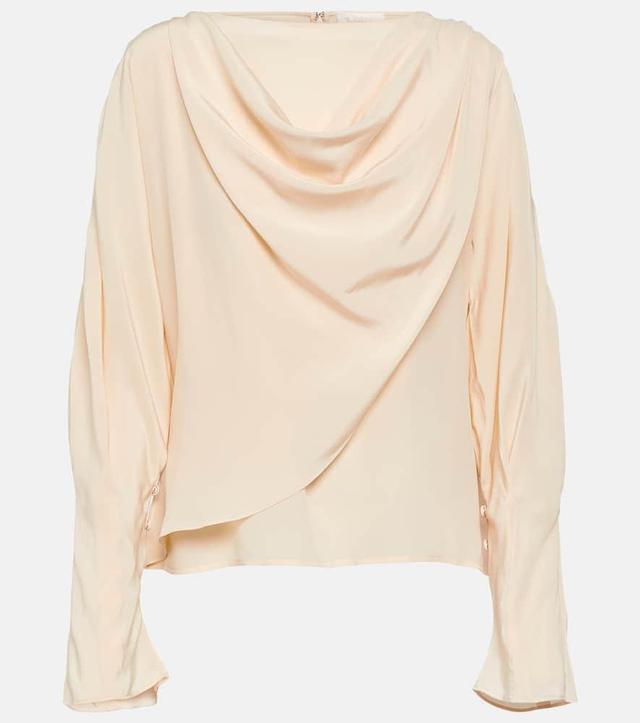 CHLOÉ Silk Top In Beige Product Image