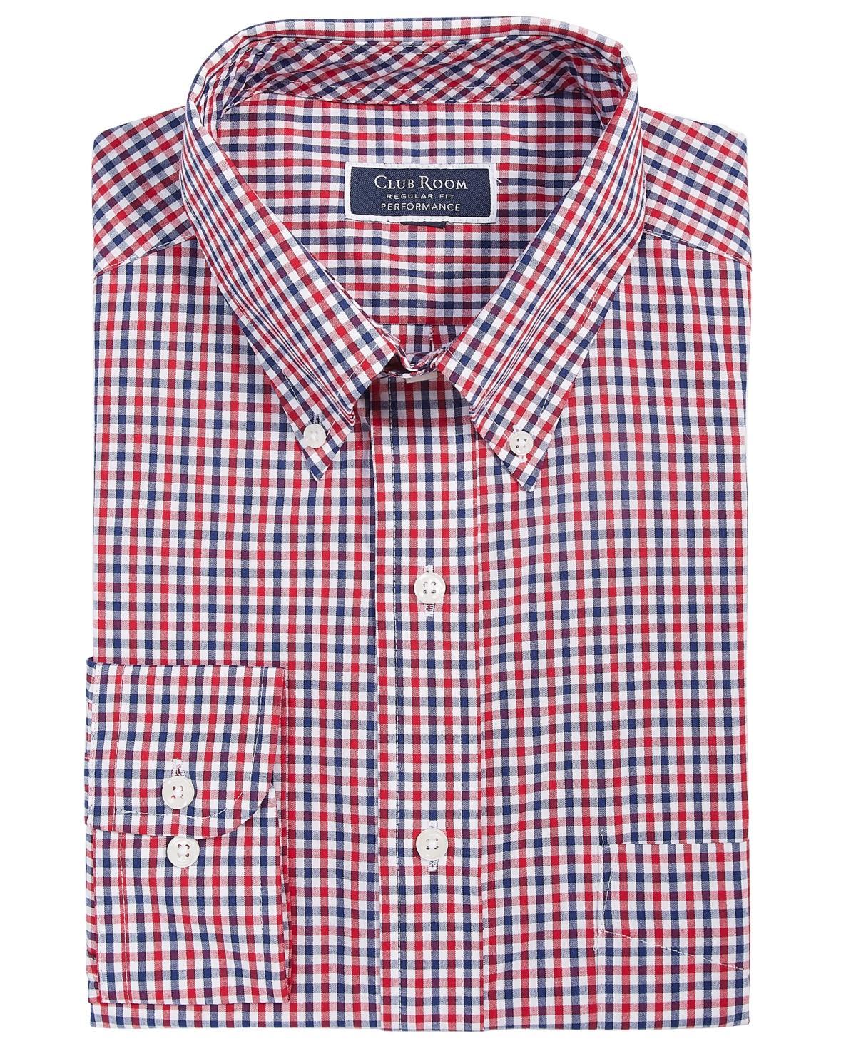 Club Room Mens Regular-Fit Gingham Dress Shirt, Created for Macys Product Image