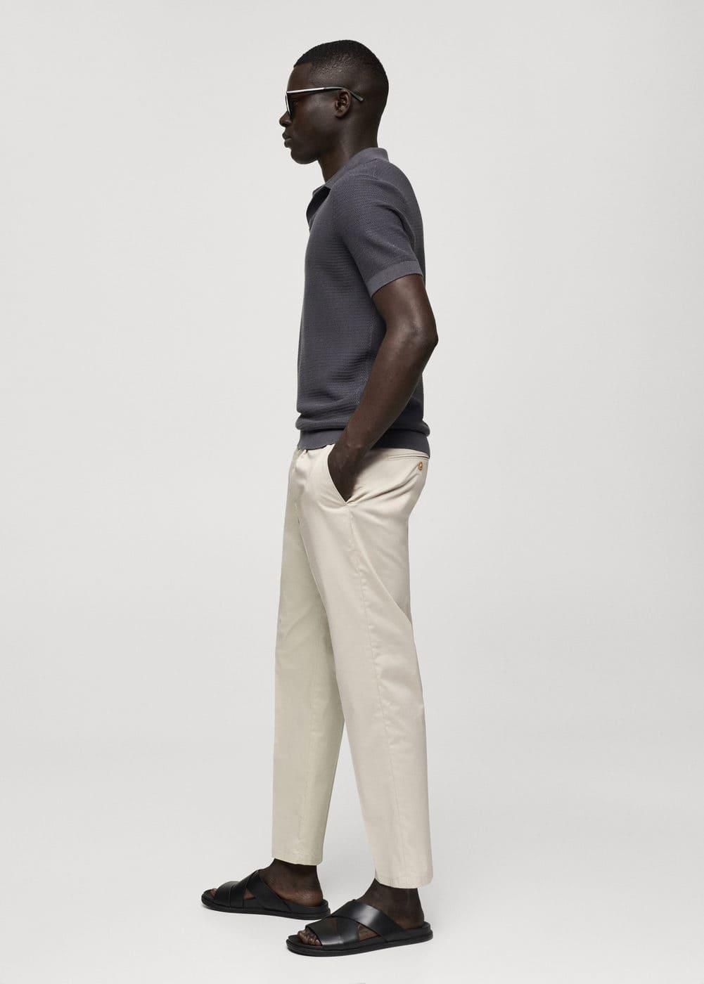 MANGO MAN - Slim-fit cotton pleated pants beigeMen Product Image