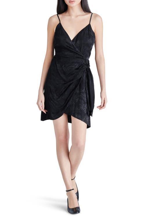 Steve Madden Georgina Jacquard Faux Wrap Satin Minidress Product Image