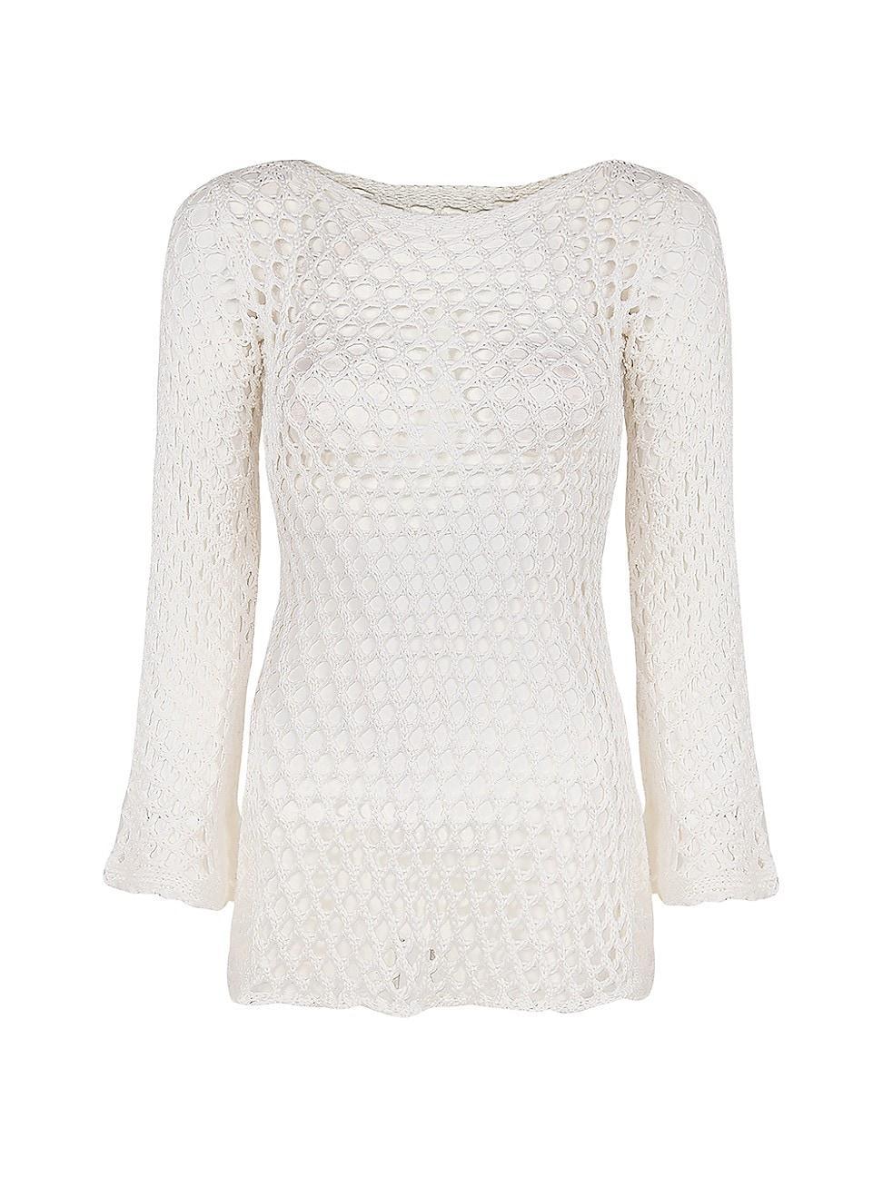 Womens Belle Open-Knit Cover-Up Top Product Image