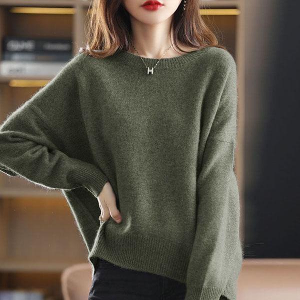 Crew Neck Plain Sweater Product Image