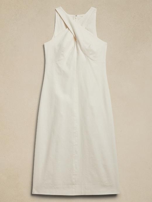 Linen-Blend Midi Dress Product Image