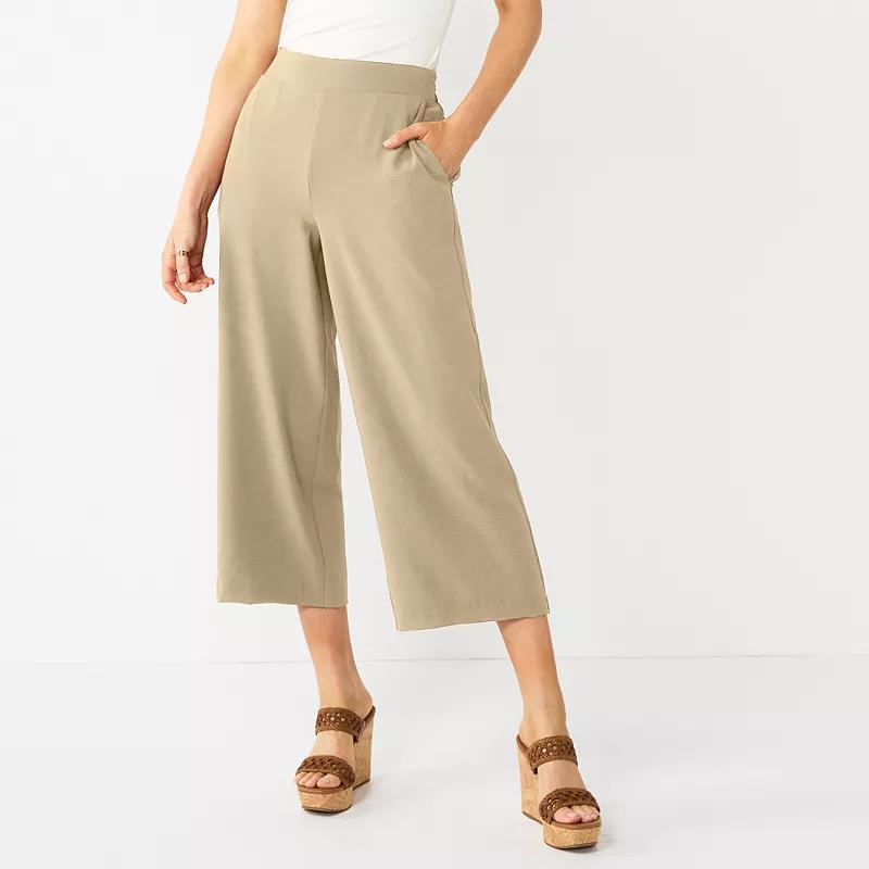 Womens Nine West Pull-On Wide-Leg Crop Pants Product Image