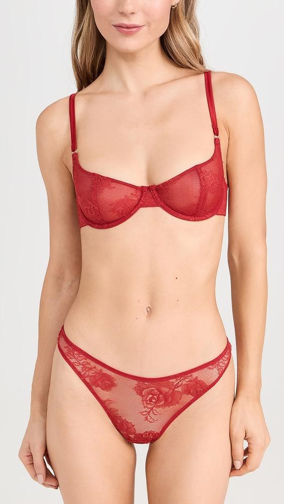 Fleur du Mal Bouquet Lace Scooped Balconette Bra | Shopbop Product Image