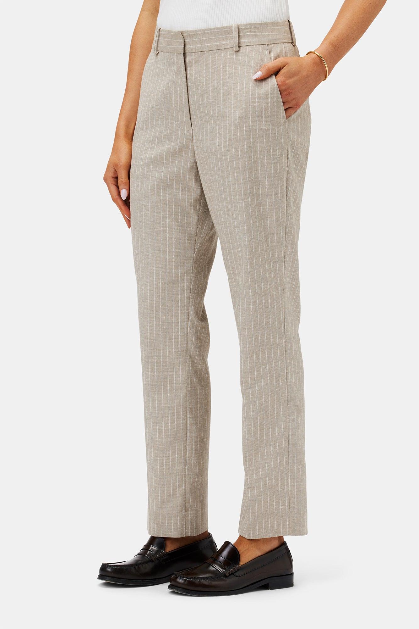 Taper Trouser - San Diego Stripe Natural Product Image