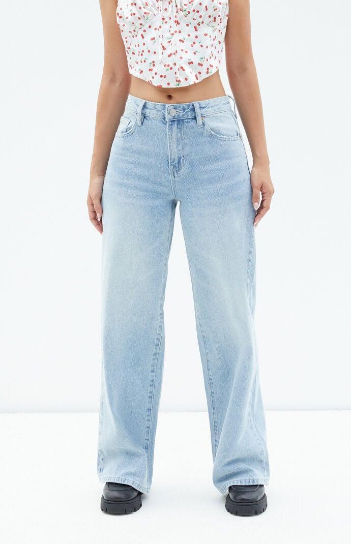 Womens Jessie Light Indigo High Waisted Baggy Jeans Product Image