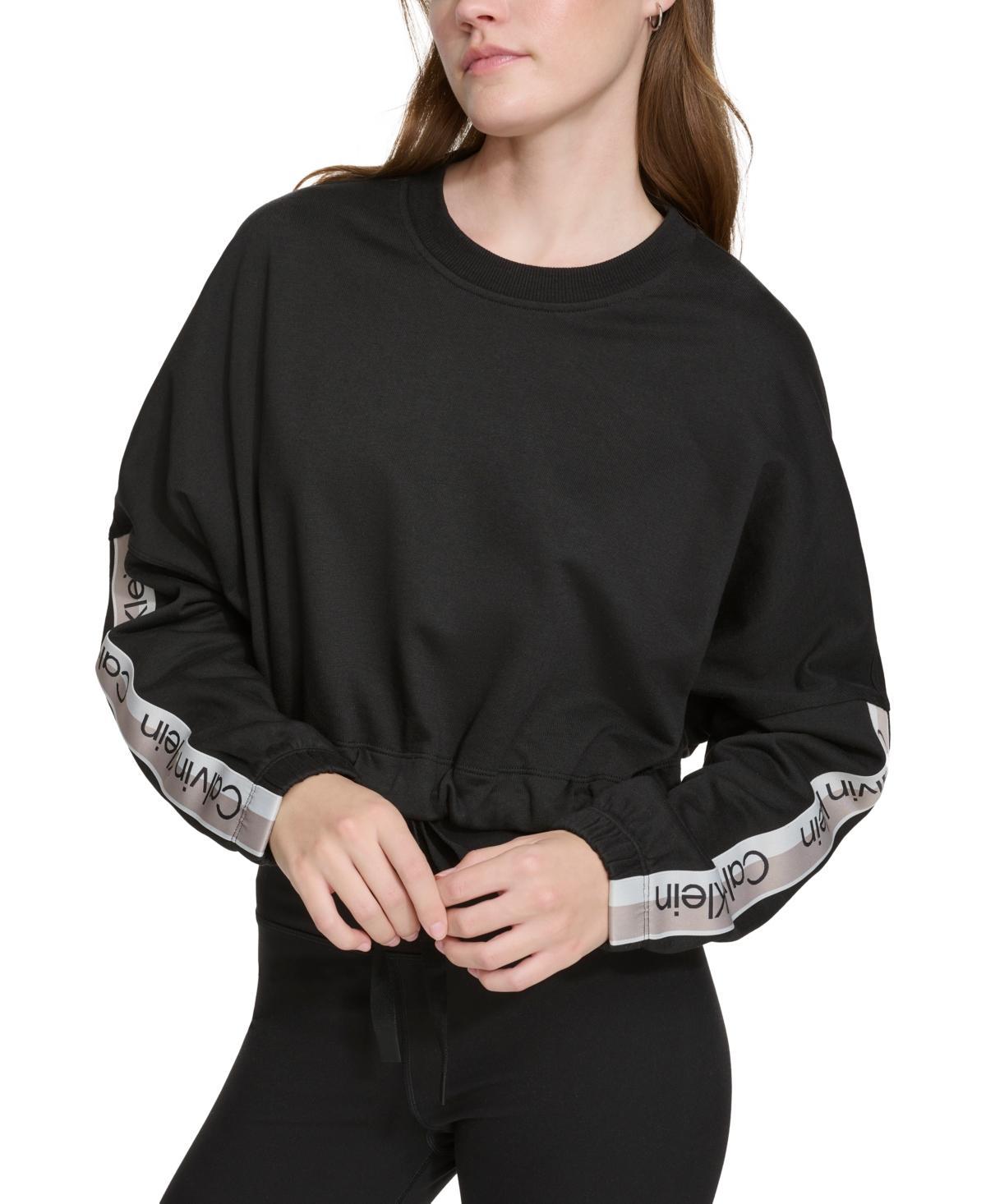 Women's Cropped Logo-Tape Cinched-Hem Pullover Product Image