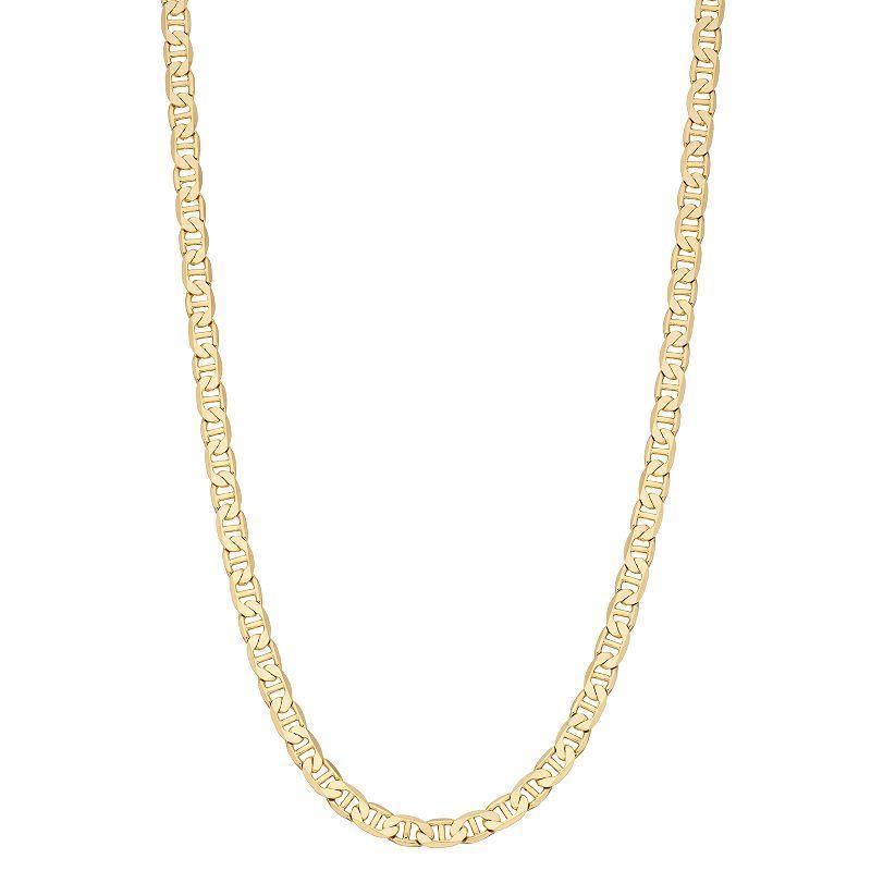 Mens 14k Gold Plated Mariner Chain Necklace Gold Tone Product Image