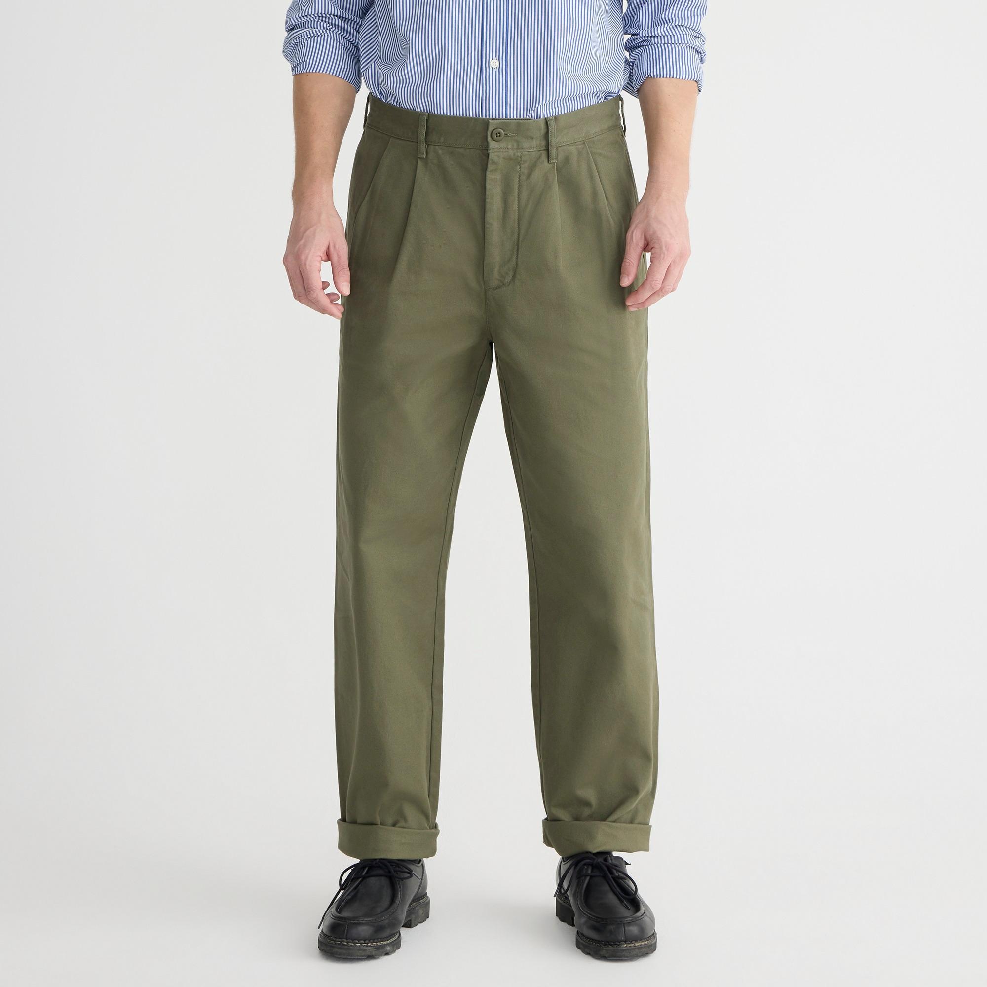 Classic double-pleated chino pant Product Image