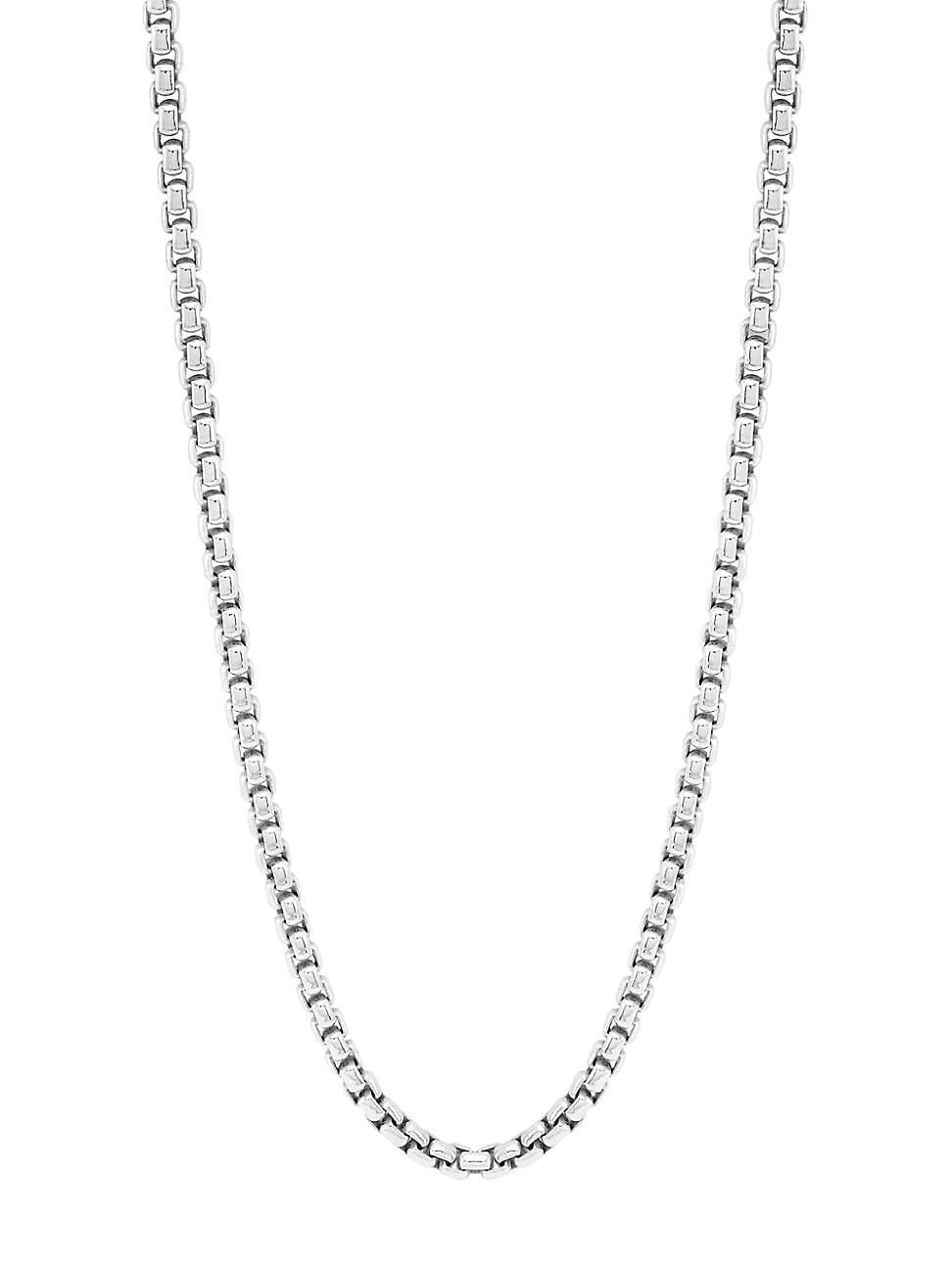 Mens Sterling Silver Box Chain Necklace/22 Product Image