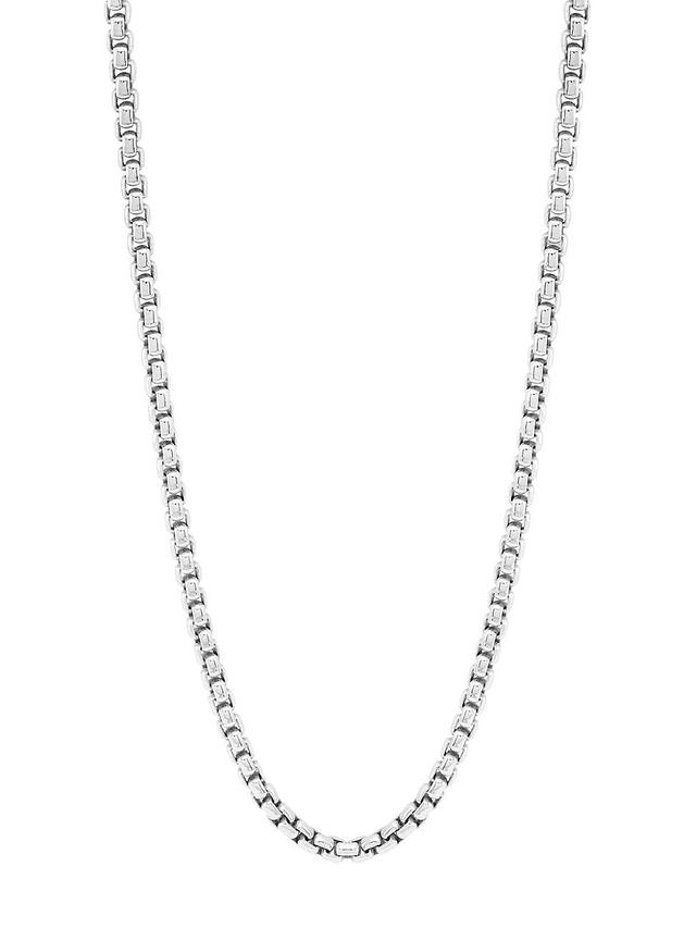 Mens Sterling Silver Box Chain Necklace/22 Product Image