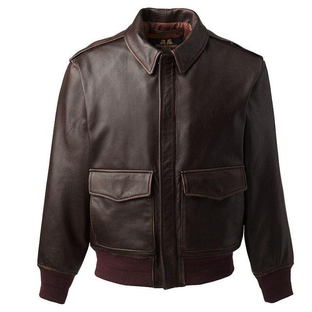 Mens Lands End Willis & Geiger Leather Bomber Jacket Product Image