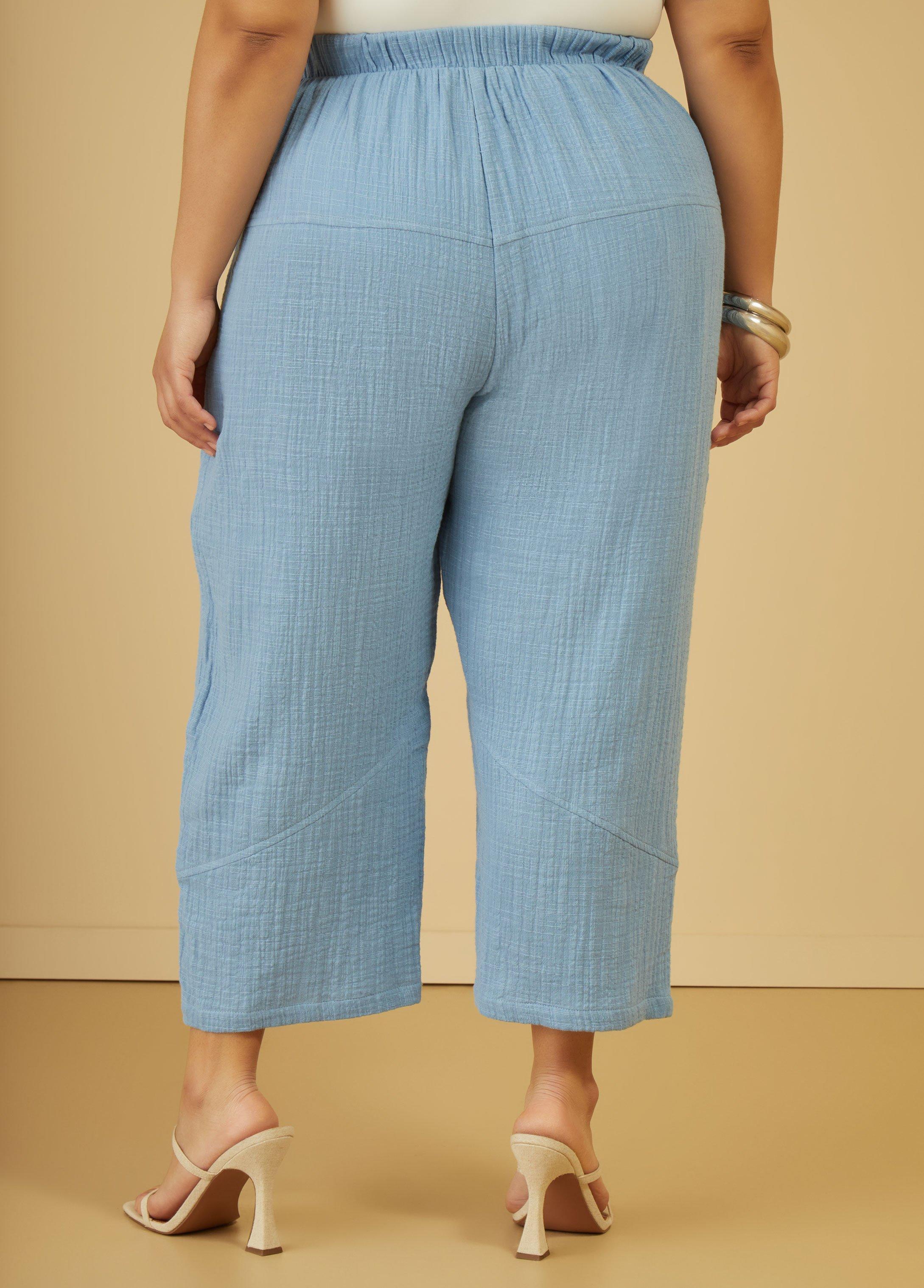 Cropped Cotton Gauze Pants Product Image