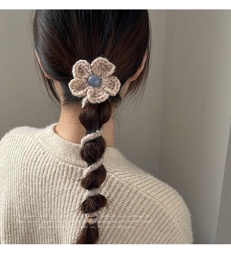 Floral Yarn Coil Hair Tie Product Image